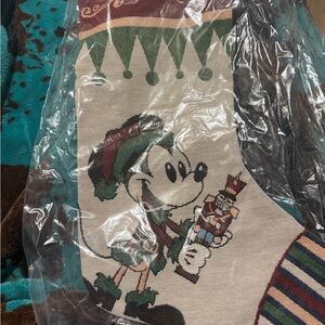 Disney Holiday Stocking with Mickey Mouse - Green, Red, Brown